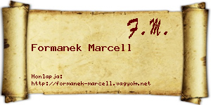 Formanek Marcell névjegykártya