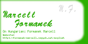 marcell formanek business card